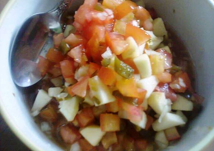 Tutorial membuat Tropical Tomato Salsa gurih