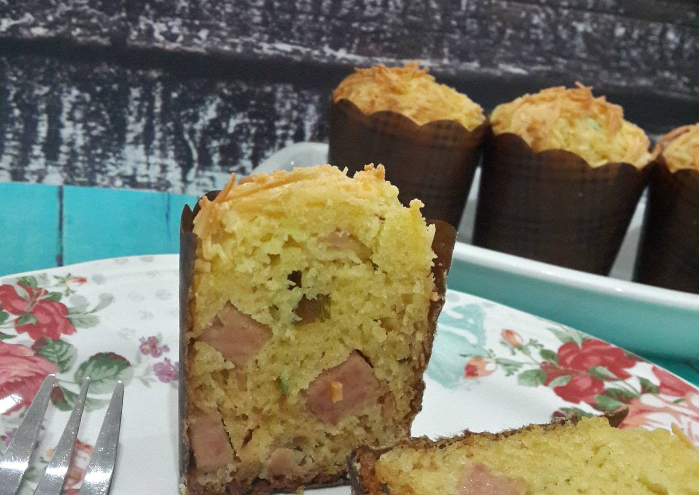 Luncheon Meat Cheddar Cheese Savoury Muffins
