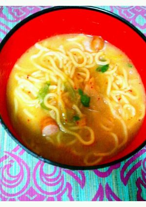A picture of Homemade Kimchi Ramen from Scratch.