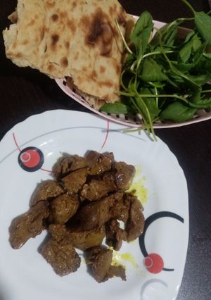 عکسی از دستور جگر مرغ سرخ شده