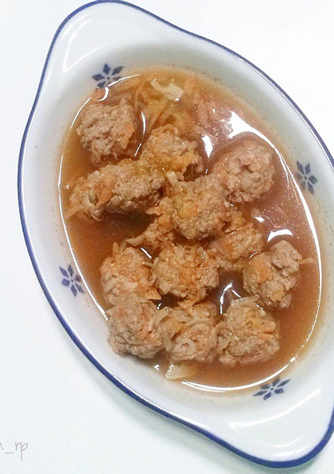 Foto resep Bola daging kuah sayuran