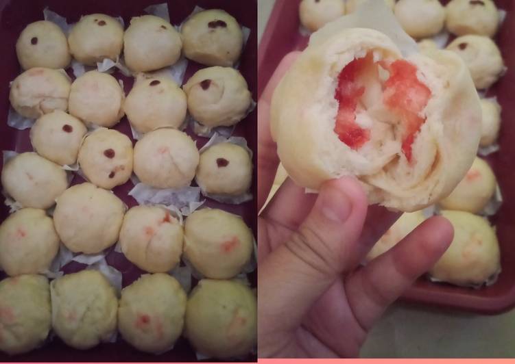 Cara Bikin Bakpao strawlat (strawberry coklat) Anti Gagal