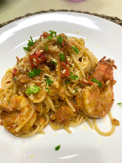 Foto resep Creamy Tomato pasta with shrimpsPasta udang dengan saos krim & tomat