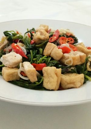 Foto resep Tumis Bayam Tahu