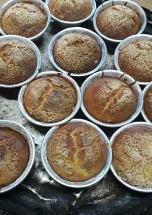Una foto de Budín de pera y limón