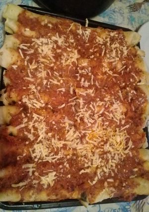 Una foto de Canelones de acelga