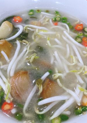 Foto resep Sup kangkung jagung toge Vegan