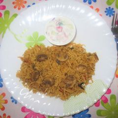 A picture of Mushroom Biryani.