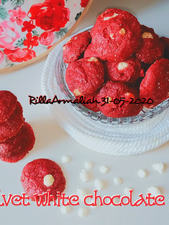 Foto resep Red Velvet white chocolate cookies (kue kering)