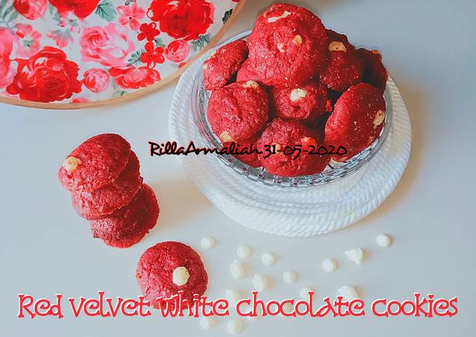 Red Velvet white chocolate cookies (kue kering)