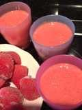 Smoothies de fresa y frambuesa