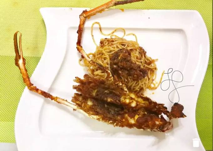 River Prawn And Pasta In Satay Sauce