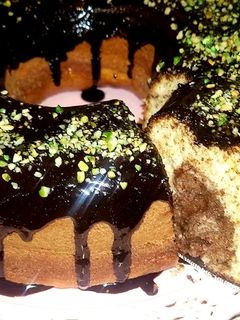 صورة لوصفة كيكة بطعم شوكولاته والفانيليا ❤