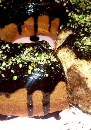 صورة لوصفة كيكة بطعم شوكولاته والفانيليا ❤