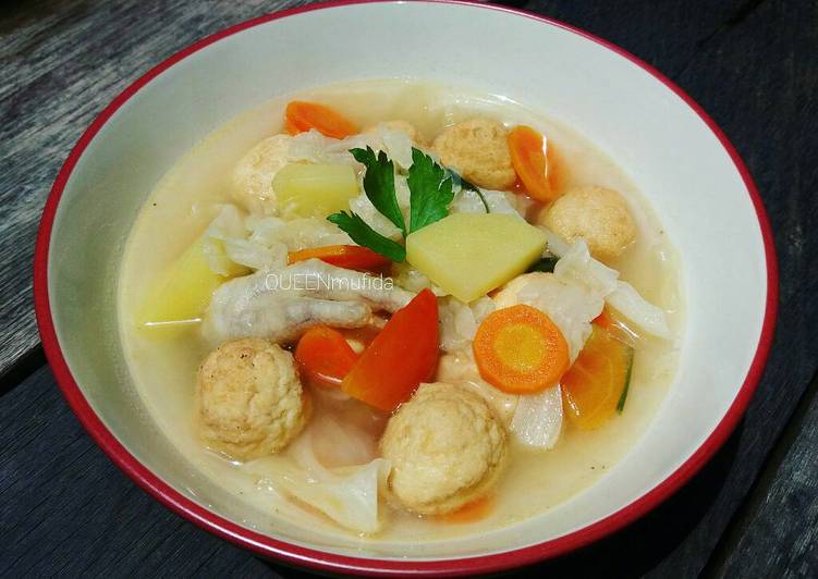 Resep masakan Sup Sayur bola-bola tahu dan Ceker | Cara Membuat Sup Sayur bola-bola tahu dan Ceker Yang Lezat Sekali