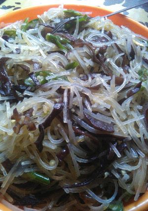 Foto resep Bihun aren pedas jamur