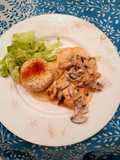 Abadejo con portobellos a la crema