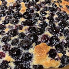A picture of Dylan’s blueberry cobbler.