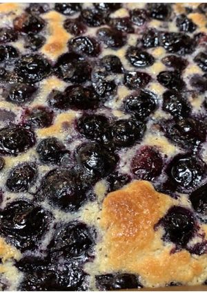A picture of Dylan’s blueberry cobbler.