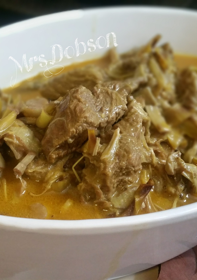 Foto resep Gulai Daging & Jantung pisang.