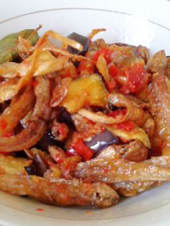 Foto resep Balado ikan asin terong