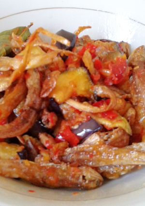 Foto resep Balado ikan asin terong