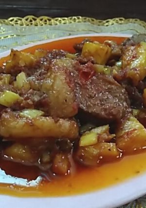 Foto resep Daging Masak Nanas 