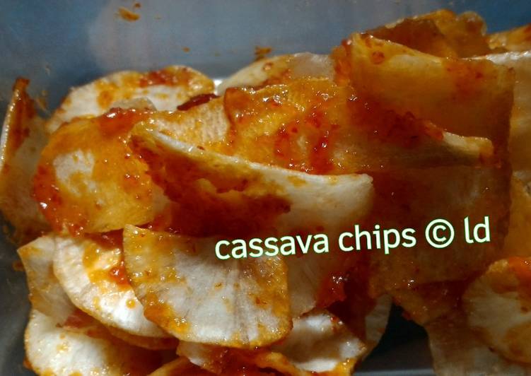Homemade Sweet Spicy Cassava Chips (crispy banget, tidak keras)