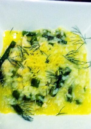 Foto resep Chicken and asparagus risotto