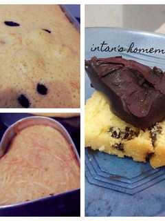 Foto resep Vanilla kismis sponge cake with chocolate ganache