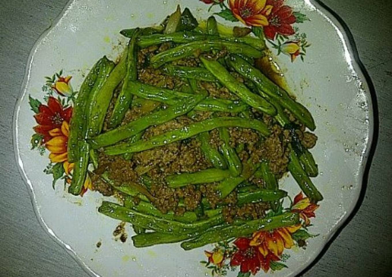 Baby Buncis Tumis Daging Cincang