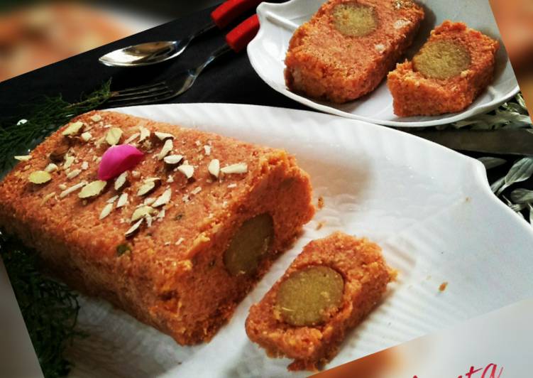 Recipe of Ultimate Carrot Gulab jamun terrine