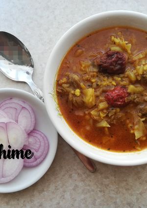 عکسی از دستور آش کلم برگ