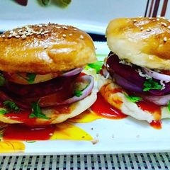 A picture of Beetroot burger.