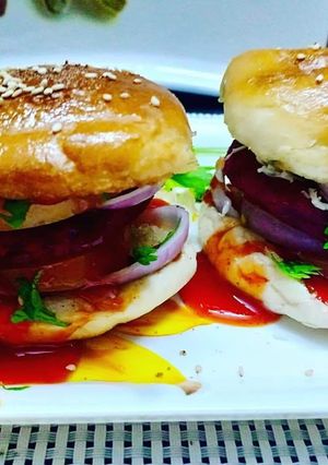A picture of Beetroot burger.