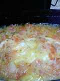 Filetes de lenguado entomatados con gulas 