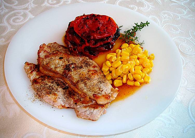 Lomo de cerdo con guarnición fácil