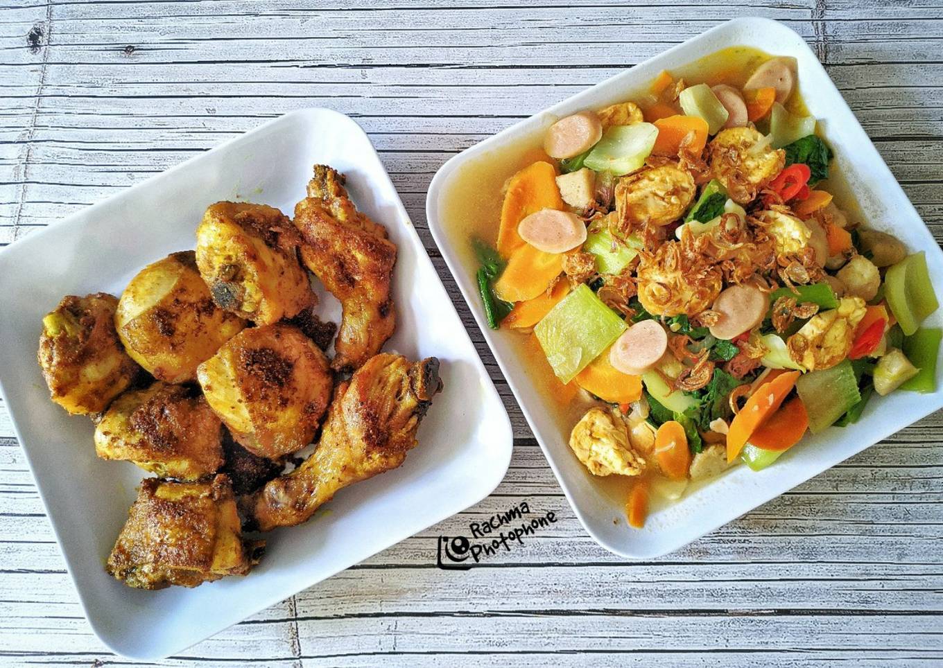 Cah Sayur Tahu Tofu & Ayam Goreng
