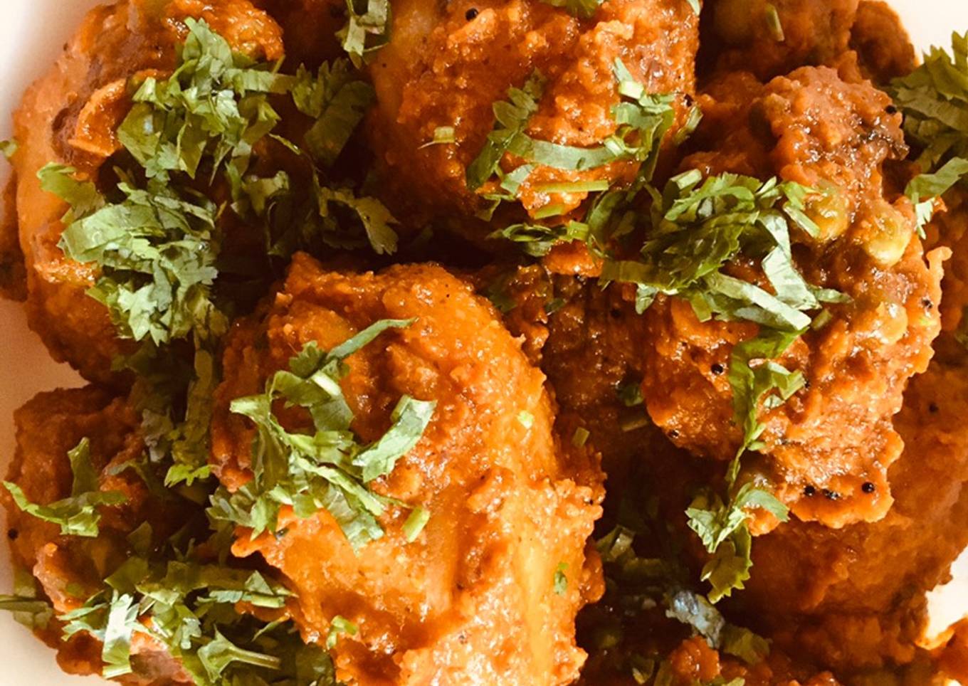 Indian style stuffed potato curry#themechallenge