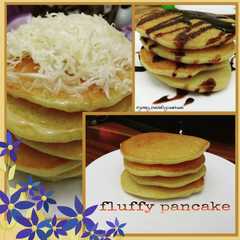 A picture of fluffy pancakes endeeess👍😋...