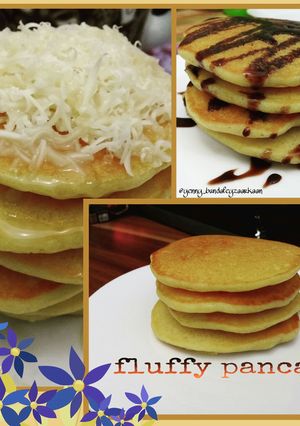 Foto resep fluffy pancakes endeeess👍😋..
