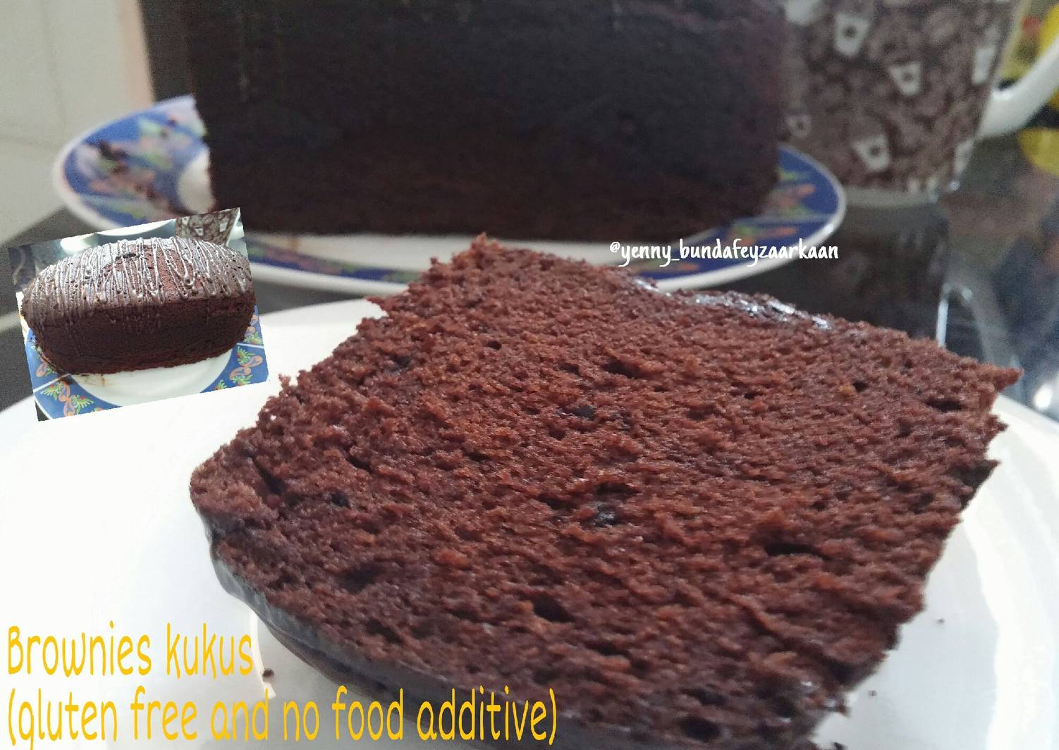 Resep Brownies kukus tepung beras (Gluten free and no food additives a
