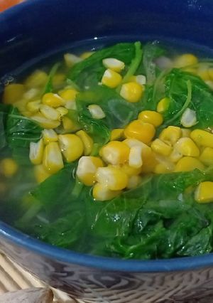 Foto resep Bayam Kuah Jagung Manis
