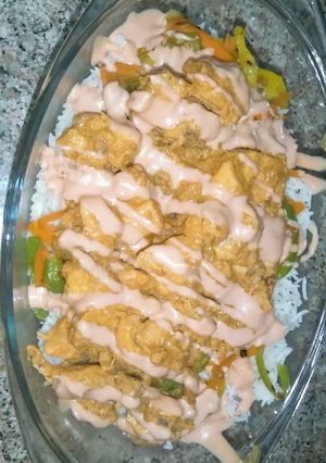 A picture of Bar b q rice.