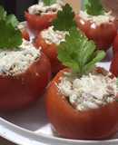 Tomates rellenos con casancrem, atún y arroz!
