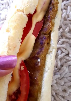 عکسی از دستور همبرگر مخلوط گوشت و سویا