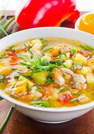 صورة لوصفة طريقة عمل شوربة خضار ودجاج