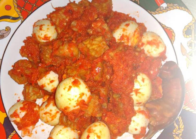 Balado tempe dan telur puyuh