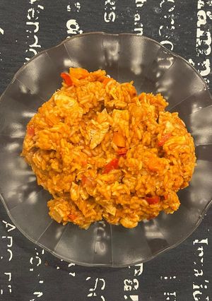 Una foto de Guiso de arroz con pollo