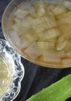 A picture of Winter Melon Tea with Brown Sugar and Gelidium Jelly.